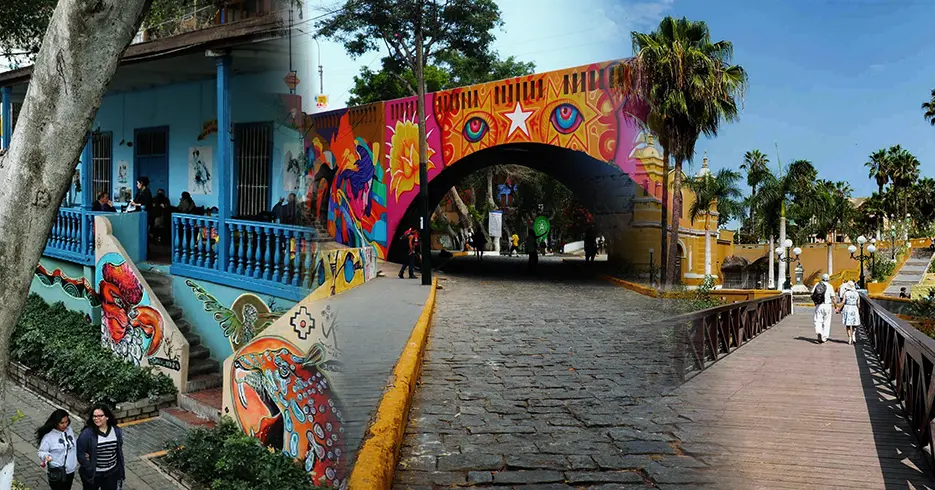 O que fazer em Lima e arredores no bairro de Barranco, descida dos banhos, arte e a ponte dos suspiros
