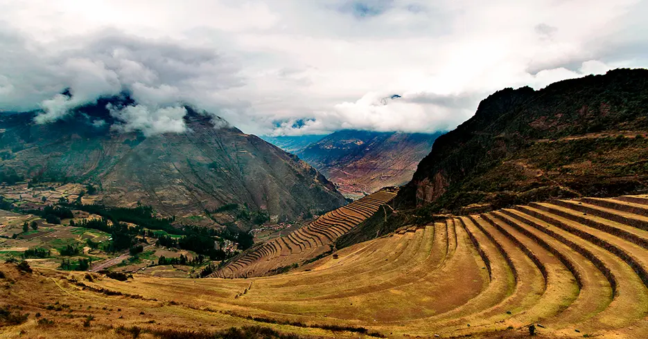 Centro arqueológico de Pisac no Vale Sagrado dos Incas