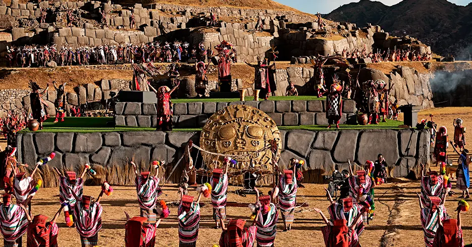 Cena teatral do festival Inti Raymi em Cusco