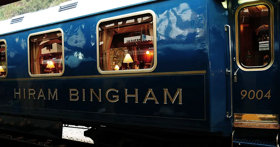 Trem de luxo Hiram Bingham de Cusco para Machu Picchu