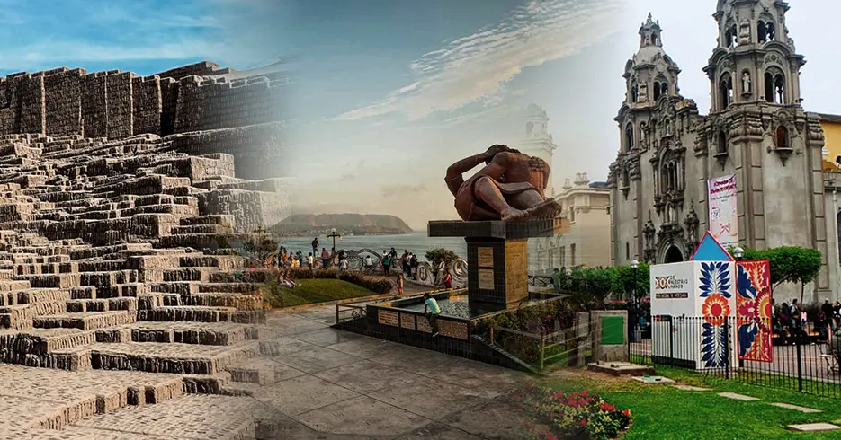 O que fazer em Lima e arredores no distrito de Miraflores, Huaca Pucllana, Parque do Amor e Parque Kennedy