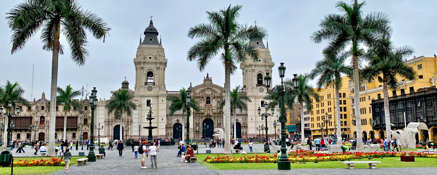 Plaza de Armas square in colonial Lima.