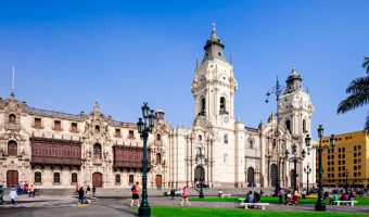Join Peru Grand Travel to tour the stunning colonial architecture of the Lima Cathedral in the Plaza de Armas.