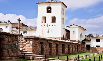 Traditional Andean textile weaving demonstration and historical stone ruins in Chinchero with Peru Grand Travel